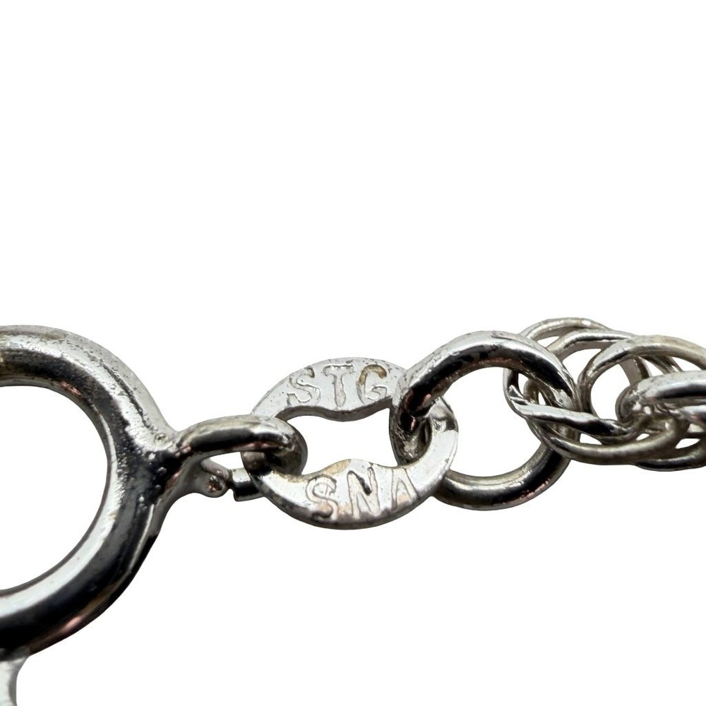 Vintage Silver Tone Northwest Coast Style Raven Pendant Necklace Sterling Rope - Picture 6 of 8